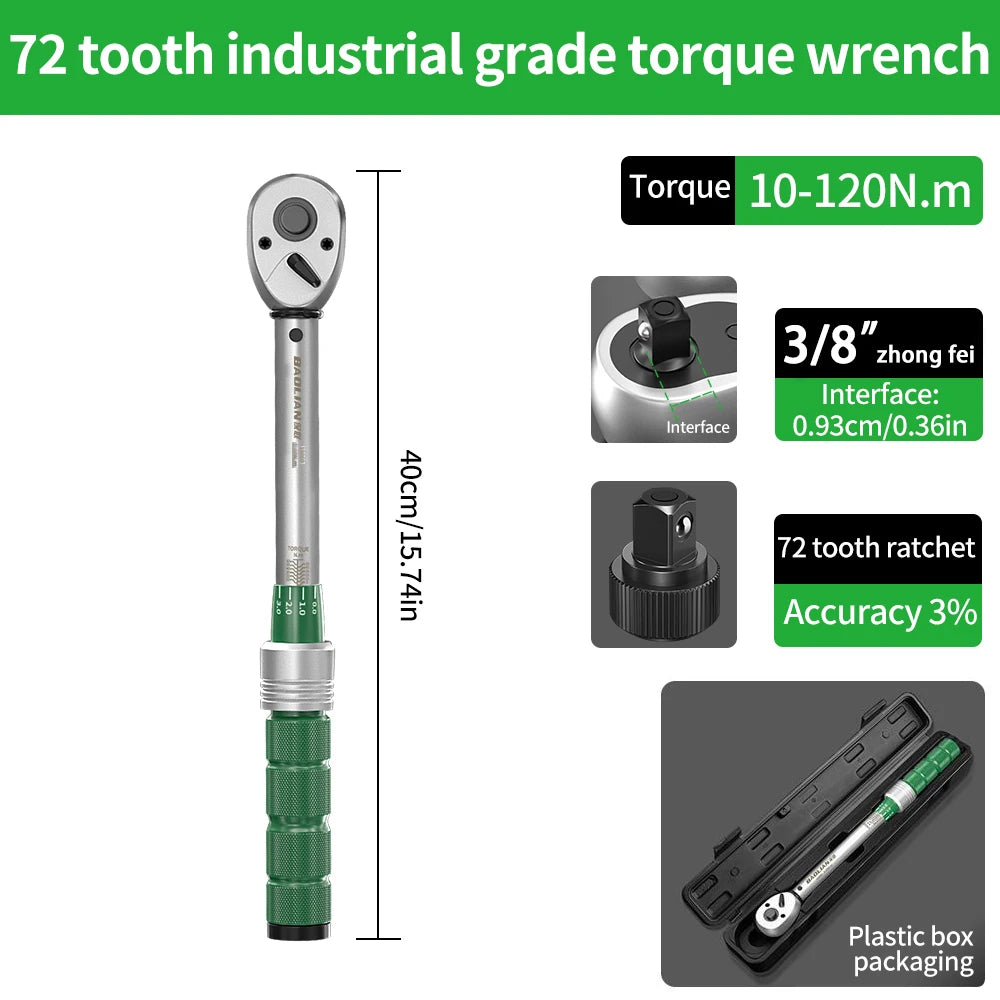 Professional Torque Wrench Set – 2.5-350Nm, 1/4", 3/8" & 1/2" ±3% High Accuracy