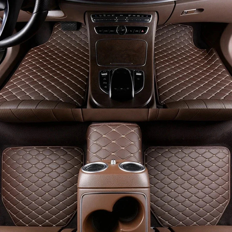 Universal Car Floor Mats PU Leather Waterproof Auto Foot Pad 5Pcs Set Protector Automobile Interior Carpet Accessories Interior