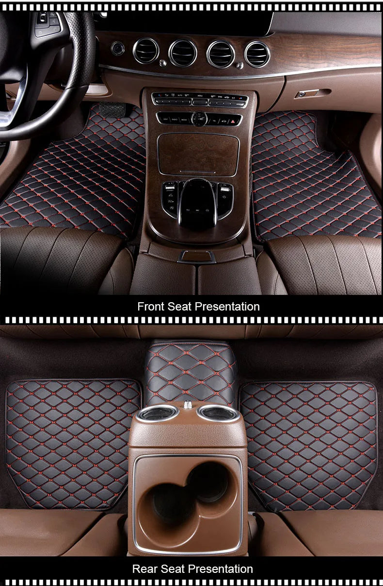 Universal 5Pcs Car Floor Mats PU Leather Waterproof Dust-Proof Auto Carpet Protector pads Fashion Car Interior Accessories