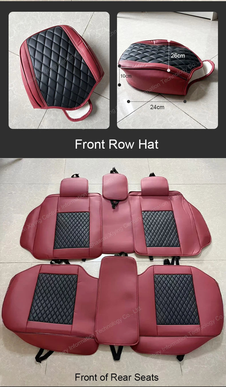 Universal Car Seat Covers Full Covered Durable Nappa Leather Seat Cushion for 90% Sedan SUV  Include Front and Rear Cover