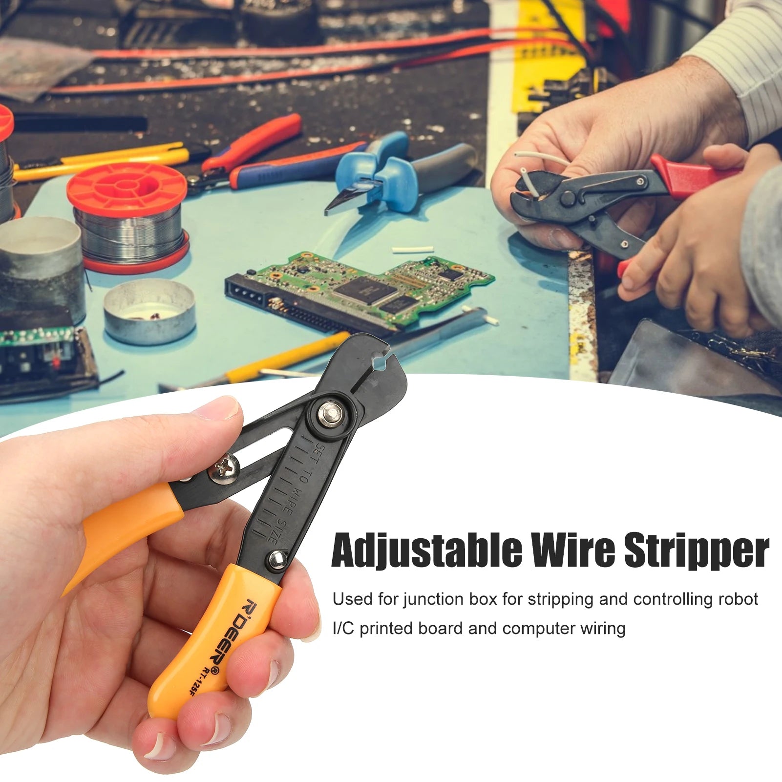 Adjustable Wire Stripper Pliers – 0.5–4.0mm, Yellow Handle