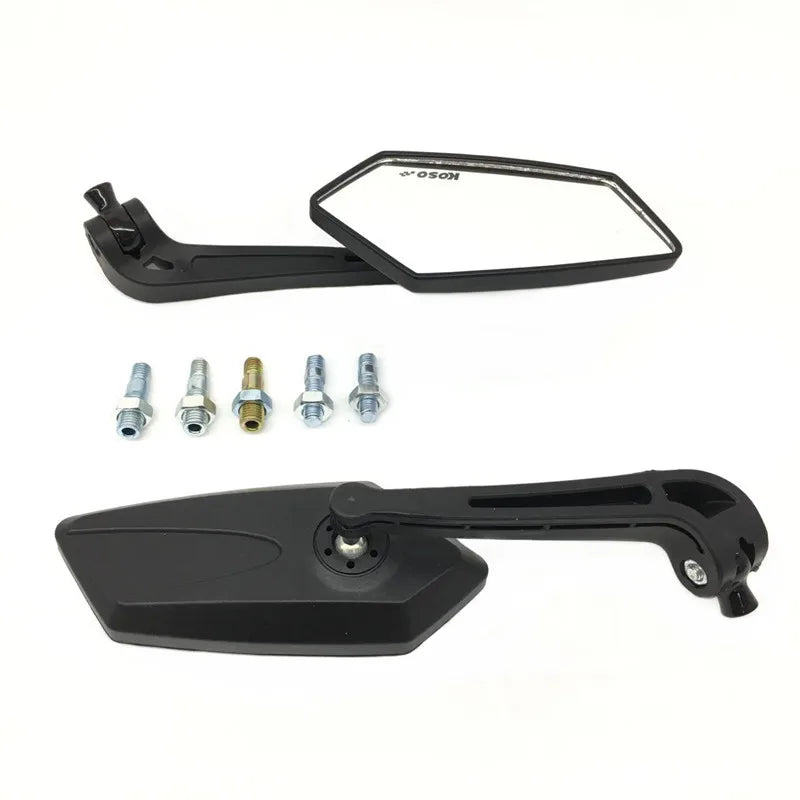 Motorcycle Universal 8mm 10mm KOSO Mirror Scooter E-Bike Cafe Racer Retro Rearview Mirrors Electrombile HD Vision Side Mirror