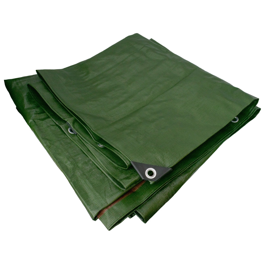 Green/Brown L-Grade Tarpaulin 5m x 8m