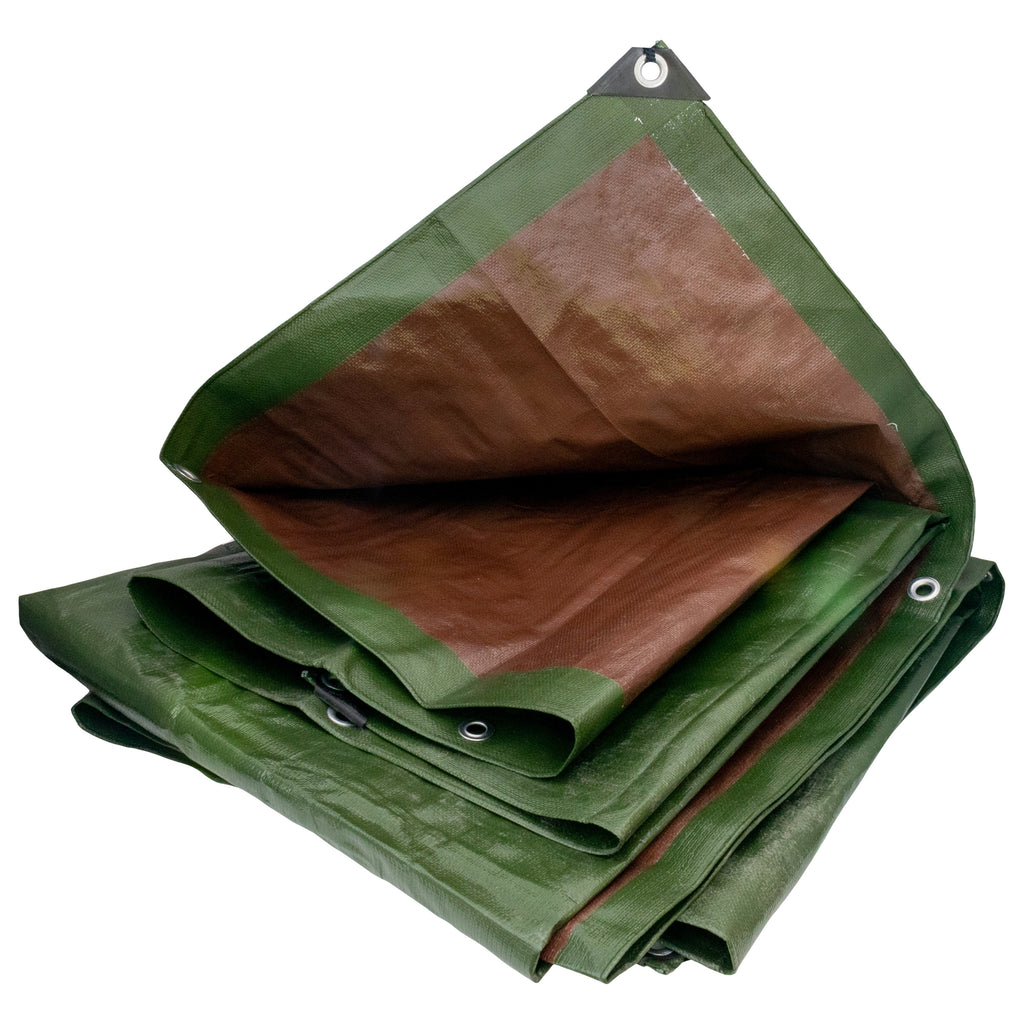 Green/Brown L-Grade Tarpaulin 5m x 8m