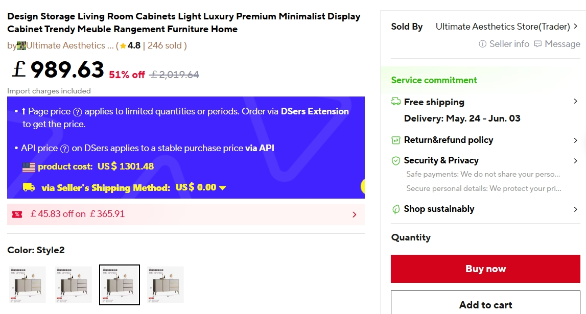 Premium Minimalist Display Cabinet – Light Luxury Living Room Storage