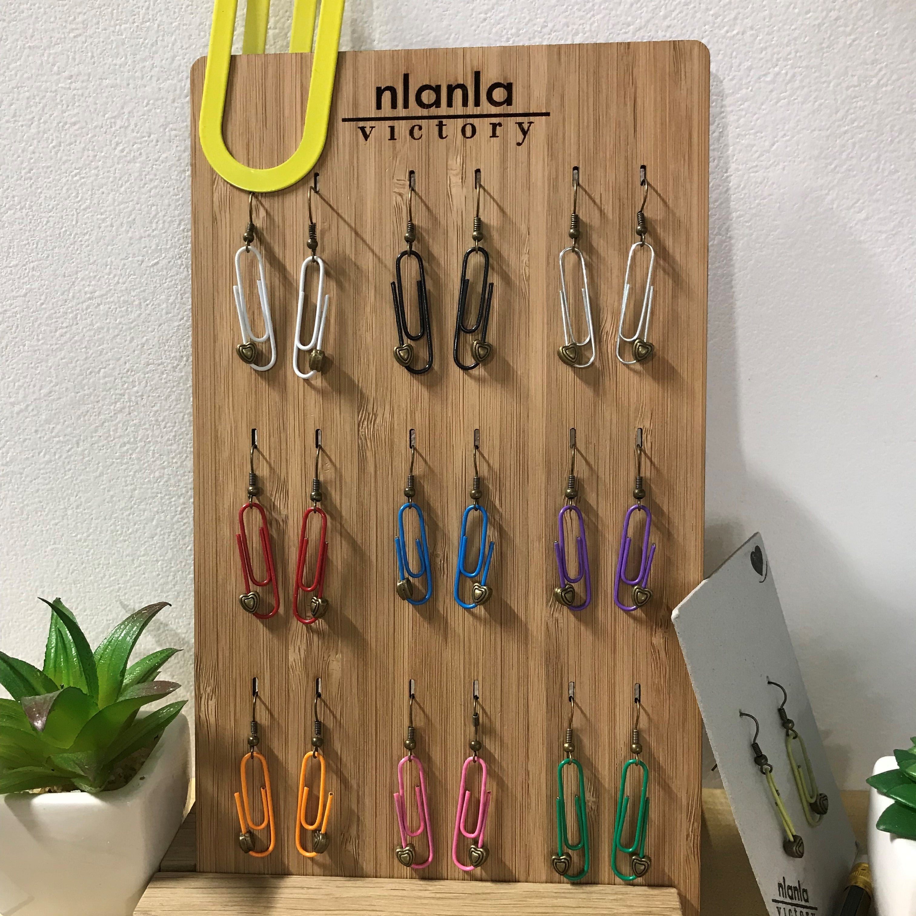 Red Personalised Paperclip Earrings | by lovedbynlanla